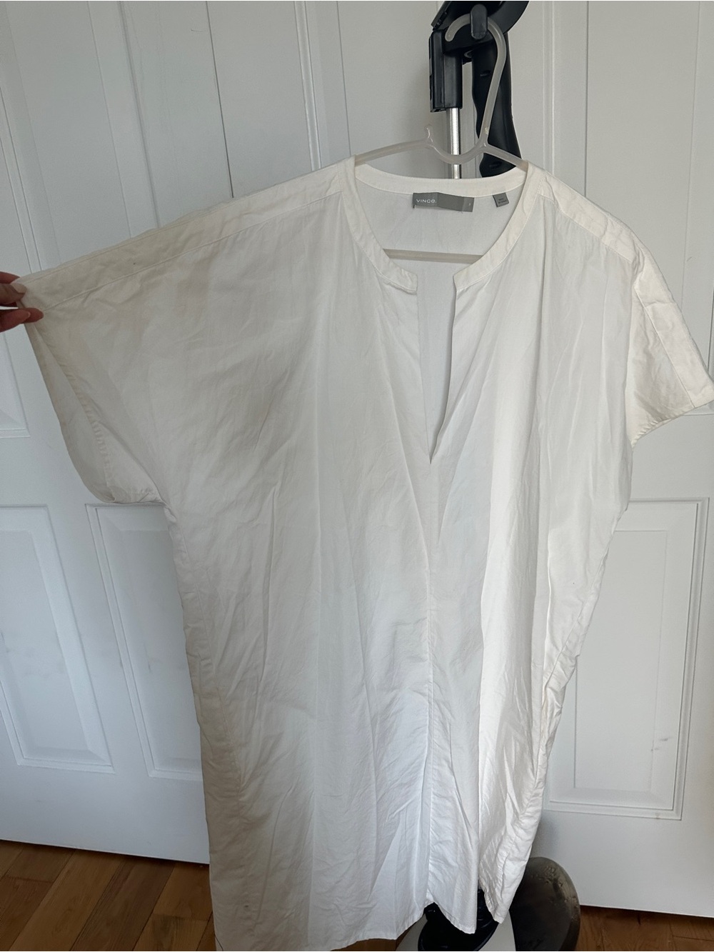 Vince White Short-Sleeve Tunic dress